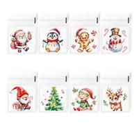 DERAYEE Lot de 120 Pcs Sachet Transparent Biscuit Noel,Sacs de Bonbons de Noël,Sacs de Cadeau Noel,Sachet de Noël Transparent pour Bonbons,Biscuits,Chocolat