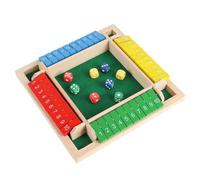 DERAYEE Shut The Box 4 Joueurs,Jeu de Dés en Bois avec Plateau-Jeux de Société Logique Traditionnel pour La Maison, La FêTe