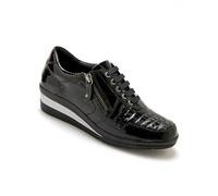 Pediconfort - Derbies Cuir détails métallisés - Femme - Taille : 36 - Couleur : Noir Verni