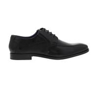 bugatti Homme Chaussure basse business en cuir, derby avec élastique, largeur confort, Noir, 40 EU