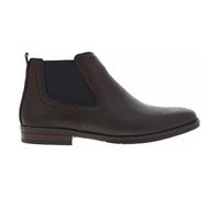 Derbies en cuir marron pour homme Rieker - Talon plat - Fermeture zip latéral et soufflet élastiqué 42