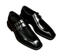 Derbies Moines Homme Cuir Double Boucle Bout Carré Bureau | Cuir de vachette pleine fleur, doublure cuir pleine fleur, semelle intérieure cuir, semelle composite