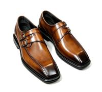 Derbies Moines Homme Cuir Double Boucle Bout Carré Bureau | Cuir de vachette pleine fleur, doublure cuir pleine fleur, semelle intérieure cuir, semelle composite