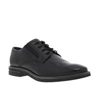 Derbies noires à semelle à talon plat et à lacets avec trépointe 40