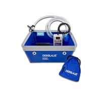 DERBLAUE® Kit avec Batterie - Collecte et pompage contrôlés des liquides | Comprend un bac support et un système de pompage puissant avec batterie lithium-ion 12 V, 6 Ah, débit jusqu’à 1 500 L.