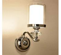 DERBUT Applique Murale Moderne en Verre Cristal Applique Murale Double vitrage Abat-Jour Bras de Lampe en Acier Inoxydable décoration en Cristal, lumière Blanche, Un goût élevé