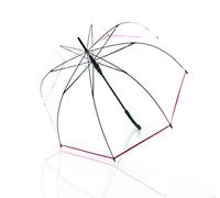 derby Parapluie long Hit Lang AC Transparent Pink I avec fonction Duomatic I pour femme avec bouton-poussoir I S'ouvre d'une simple pression sur un bouton I Forme cloche I Stable et résistant au vent