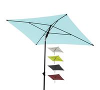 derby Parasol de balcon & terrasse 180x120cm en couleur bleu clair I rectangulaire I avec coulisse pour ouvrir I Réglable en hauteur I basculant