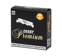 Derby Premium - 100 demi-lames à simple tranchant pour rasoirs de barbier