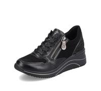 Derby REMONTE D0T01 en cuir noir - talon compensé - semelle intérieure amovible 37