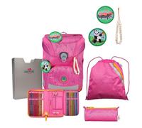 DerDieDas Sac d'école rose violet pour fille - ErgoFlex Easy Exklusiv Neon Schulranzenset 5 pièces Pink Planet 289612
