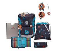 DerDieDas ErgoFlex Easy Ninja Fighter Ensemble Cartable 5 pièces, Bleu, ErgoFlex Easy Set