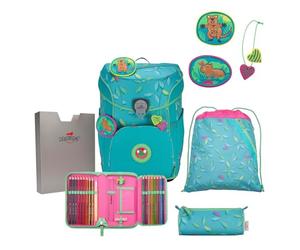 DerDieDas ErgoFlex Easy Superflash Paradise Ensemble de 5 Sacs à Dos d'écolier, Turquoise., ErgoFlex Easy Superflash Set