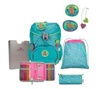 DerDieDas ErgoFlex Superflash Paradise Ensemble Cartable 5 pièces, Turquoise., ErgoFlex Superflash Set