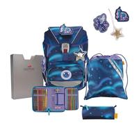 DerDieDas ErgoFlex Superlight Luna Lot de 5 Sacs à Dos d'écolier Extra léger pour l'école Primaire, sûr et Ergonomique, pour Filles ou garçons, Volume d'environ 22 l, Blanc., Ensemble Cartable