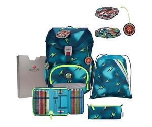 DerDieDas ErgoFlex Superlight Magic Light Lot de 5 Sacs à Dos d'écolier, Bleu, ErgoFlex Superlight Set