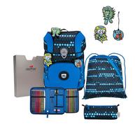 DerDieDas Set de cartables ErgoFlex Tiny Exklusiv Superflash 5 pièces Bleu Robot
