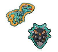 derdiedas Lot de 2 boutons interchangeables Dino Time