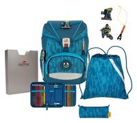 DerDieDas Sac d'école bleu foncé bleu clair pour fille et garçon - ErgoFlex Schulranzenset 5 pièces Trendsport 199840