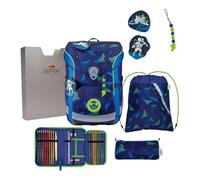 DerDieDas sac d'école ErgoFlex Easy LED Set 6 pièces Moon Mission bleu