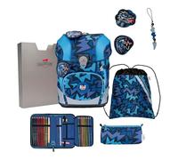 DerDieDas sac d'école ErgoFlex Tiny Set 6 pièces Dark Dragon bleu