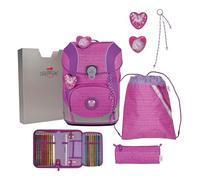 DerDieDas sac d'école ErgoFlex Tiny Set 6 pièces Purple Unicorn rose