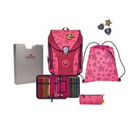 DerDieDas Sac d'école rose fluo violet foncé pour fille - ErgoFlex MAX Superflash Neon Schulranzenset 5 pièces Neon Star 206917