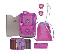 DerDieDas Sac d'école rose lilas pour fille - ErgoFlex Tiny Set 6 pièces Purple Unicorn 328629