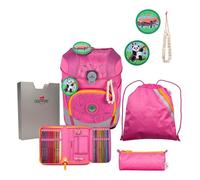 DerDieDas Sac d'école rose violet pour fille - ErgoFlex Tiny Exklusiv Eco Schulranzenset 5 pièces Pink Planet 289637