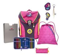 DerDieDas Sac d'école violet baie pour fille - ErgoFlex MAX Superflash Schulranzenset 5 pièces Pink Mermaid 206887
