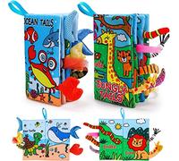 Dereine Livre Tissu Bébé, Livre Sensoriel Bébé, Livre Tissu Bébé Eveil, Livre de Bain Bébé, Livre Interactif Sensoriel Doux, Jouet Bebe Naissance, Cadeaux pour Bébé