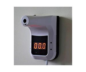 Derek Lot de 2 thermomètres infrarouges à fixation murale K3 sans contact pour mesurer la température avec alarme et résultats instantanés précis pour bureau, supermarché, entrée dans la communauté