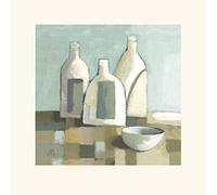 Derek Melville (Still Life with Bottles II 40 x 40 cm montée d'impression