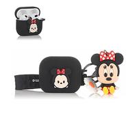 Derhom Airpods 3 Coque en Silicone Drôle Mignon Mode Peau de Couverture Souple de Bande Dessinée Compatible pour Apple Airpods 3 avec Porte-clés [Dessin Animé avec série de Poupées] (Minnie)