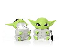 Derhom en Silicone Airpods Couverture Mignonne Drôle Compatible pour Apple Airpods 1 et 2 [Guerres des étoiles] (Bébé Yoda Grey)