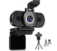 Dericam Webcam USB pour ordinateurs de bureau et portables avec appels vidéo mini-plug and play, microphone intégré et clip rotatif flexible Caméra 1080P-W2 USB Noir