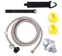 Deridi Filtre à carburant au propane F273699 et jauge avec adaptateur de propane QCC1/Type1 pour chauffage Mr Buddy pour Big B-uddy Tuyau tressé en acier inoxydable et filtre amovible 3 m