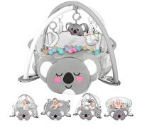 derimkcoa 4-in-1 Baby Play Mat Baby Gym,Tummy Time Mat for Floor Activity Gym Ball Pit Including 30 Balls with 5 Infant Learning Sensory Baby Toys for Newborn Toddler Boy & Girl Gifts(Koala)