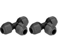 Dérivation en T de Gardena : raccord de Tuyau pour dérivation du Tuyau de Pose, 25 mm, Compatible avec Les tuyaux de Pose 25 mm de Gardena, Montage sans Outils (2771-20) (Lot de 2)