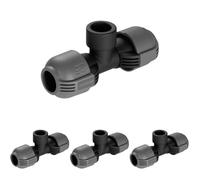 Dérivation en T Femelle de Gardena : raccord pour purgeur Automatique, Filetage Femelle 25 mm x 3/4 Pouce, Technologie de raccordement Quick&Easy, Joint fileté Auto-étanchéifiant (2790-20) (Lot de 4)