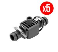 Derivación en T para micro-difusores Blister de 5 derivaciones. Para manguera 13 mm. Con el sistema de conexión "Quick & Easy".