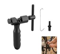 Dérive Chaîne Vélo 5-12 Vitesses, Outil Chaîne Vélo de Réparation Professionnel pour Chaîne de Vélo Shimano Sram KMC Campagnolo, Démonte et Riveter Précis avec Broche Rechange et Crochet Antidérapant