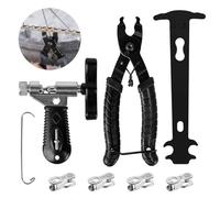 Dérive de Chaîne pour Vélo, Ensemble D'outils de Chaîne de Vélo pour 6 7 8 9 10 11 Vitesses, Outil de Chaîne de Vélo Bike Chain Plier + Chain Splitter + Chain Wear Indicator + Bicycle Missing Link