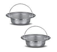 DERJDISF 2 Pièces Filtre Évier Cuisine Grille Evier Inoxydable Crépine avec Poignée Filtre de Vidange Utilisé pour Salle Bain Buanderie Accessoires Évier Cuisine(11 x 8 x 2 cm)