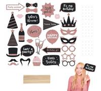 DERJDISF Accessoires de Photobooth Pour Anniversaires - Un Kit Créatif d'Accessoires pour Photographie de Fête, Idéal Pour la Décoration de Table et Les Anniversaires des Filles et Mariages