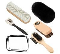 DERJDISF Brosse Chaussures - Kit de Nettoyage de Chaussures 6 pièces, Brosse à Bottes avec Sac de Rangement pour Bottes, Chaussures, Sièges de Voiture, Canapés et Sacs