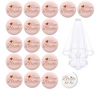 DERJDISF Ensemble de 'Team Bride' - Bracelet EVJF, Accessoire EVJF, Badge EVJF personnalisable pour future mariée et sa suite