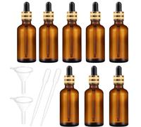 DERJDISF Flacon Pipette - Lot de 8 Flacons d'Apothicaire en Verre Ambré 30ml avec Capuchon de Pipette, Parfait pour Huiles Essentielles, Fragrances Aromathérapie