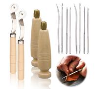 DERJDISF Kit de Couture Cuir, 12 pièces, Outils de réparation de poinçon de Couture à Point Rapide, Idéal pour la Couture DIY, la réparation de Toile et de Cuir