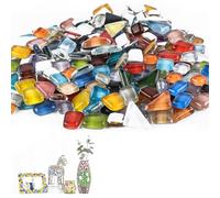 DERJDISF Lot de 400 g de Mosaïque en Cristal pour Loisirs Créatifs, Cuisine, Salle de Bain, Projets Artistiques (Série de Couleurs Mélangées)
